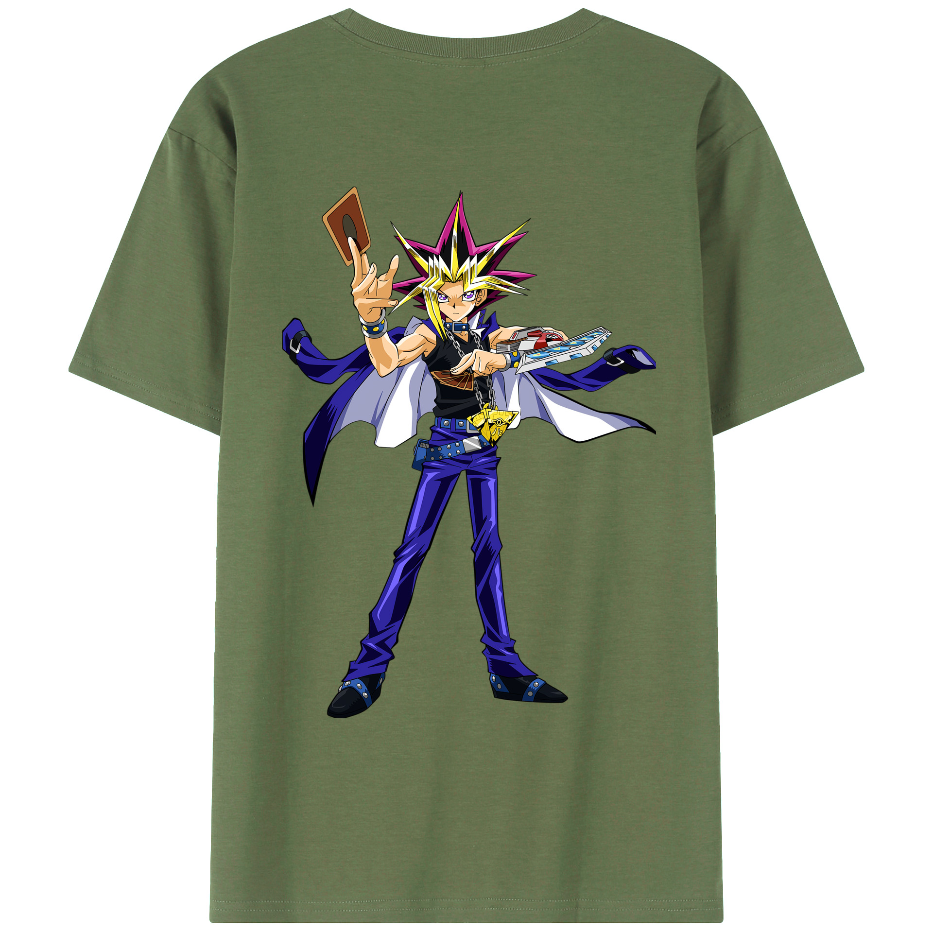（画像用） 遊☆戯☆王 Yu-Gi-Oh! 綿100％ メンズ半袖Tシャツ（バックプリント） 通気性